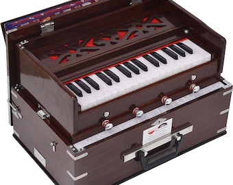 Harmonium 32 Touches Double Anches Bois De Kail Accord 432/440 Hz - Neuf Artisanat Indien
