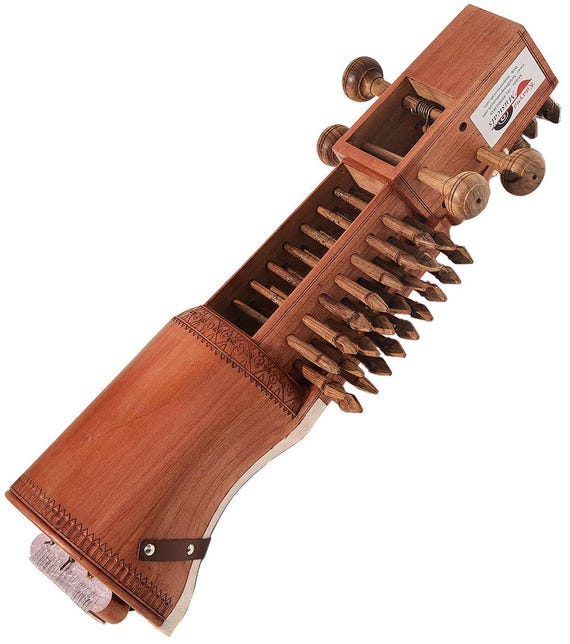 Handmade Tun Wood Sarangi: Indian String Instrument With Bow, Bag