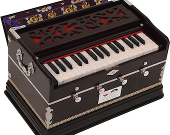 Handmade Mini Harmonium: 4-Stop, Mahogany Color, Gig Bag