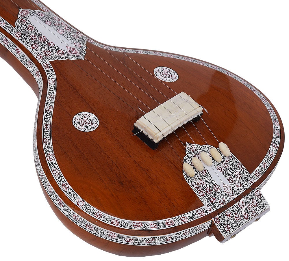 Tanpura, Tambura, Tanpuri, 5 Main String, Tun Wood, Natural Wood Colour