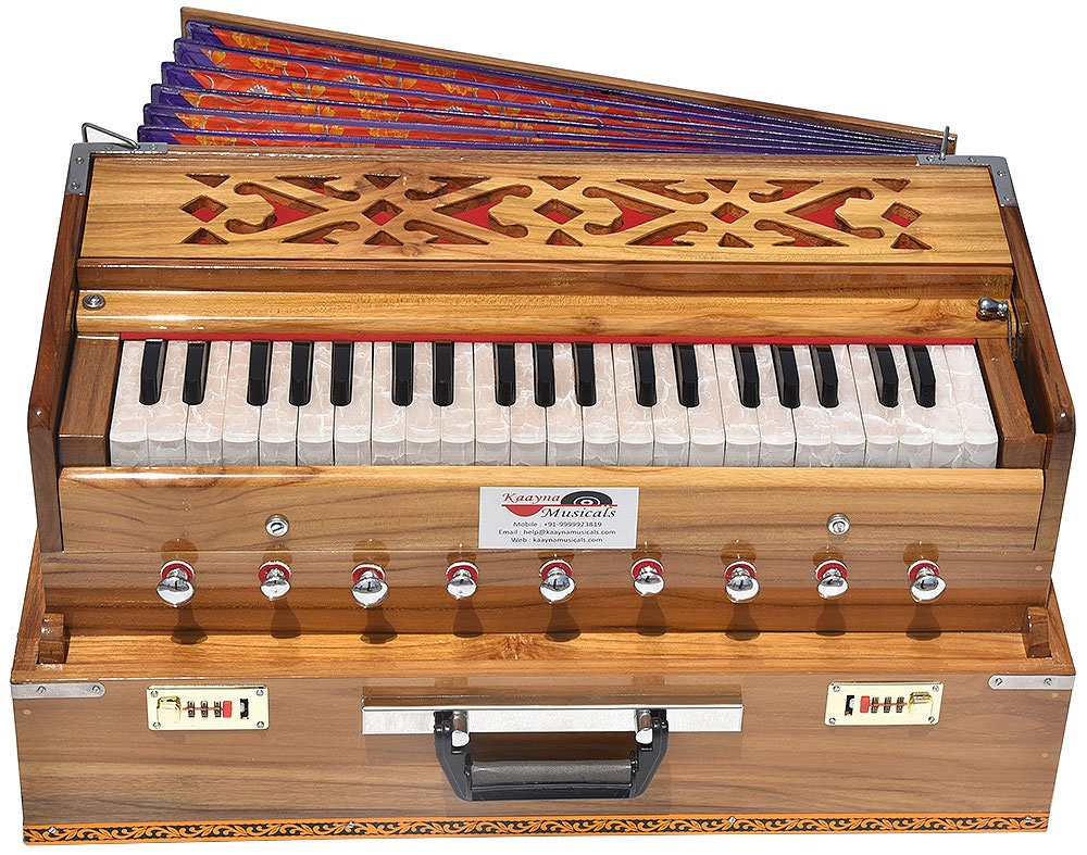 Octave Instrument Teak Wood Harmonium: Portable Folding 3.5 Octave Instrument - Etsy ...
