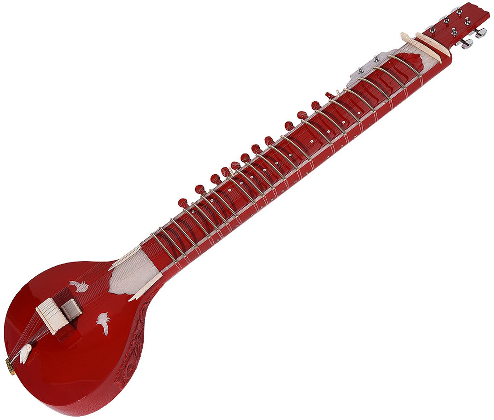 Red Sitar Ravi Shankar Style Beginner Model 7 Main 12 to 13 Etsy