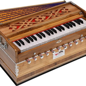 Teak Wood Harmonium By Kaayna Musicals- 11 Stop- 6 Main- 5 Drone- 3.5 Octaves- Coupler- Gig Bag- Bass-Male 440 Hz - Yoga- Kirtan- Mantra- Dj