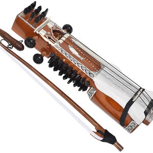 Indian Sarangi Tun Wood With Playing Bow Gig Bag Tuning Key Extra ...