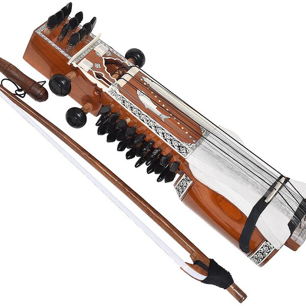 Indian Sarangi Tun Wood With Playing Bow Gig Bag Tuning Key Extra Strings Rosen Solid Wood Tuning Pegs For Beginner