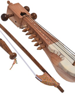 Handmade Tun Wood Chikara Sarangi With Bow, Gig Bag & Accessories