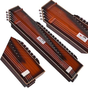 Indian Tanmandal- 4 String Tambora/Tanpura & 15 String Surmandal Together, Easy to Tune Knobs, Comes with a Gig Bag, Few Extra Strings