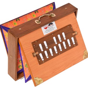 Handmade Teak Wood Shruti Box – 13-Key, Tuned 440Hz/432Hz