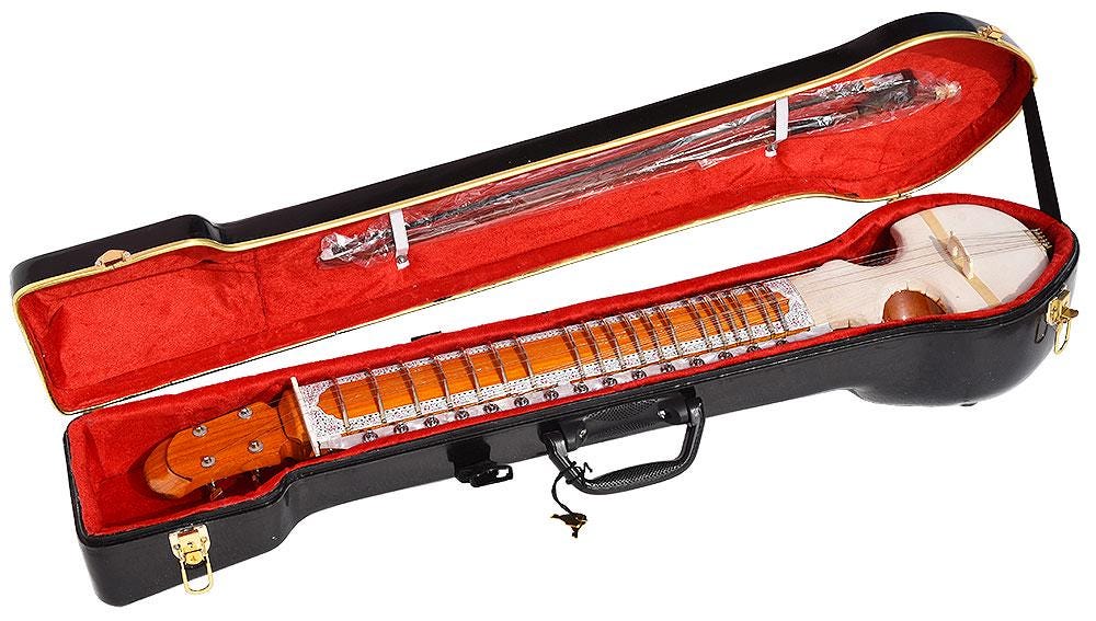 Handmade Tun Wood Esraj: Indian Stringed Instrument With Bow