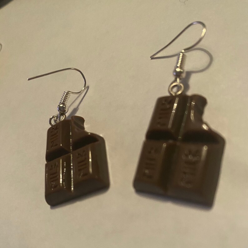 Milk chocolate bar novelty earrings kawaii jewellery cute novelty gift unbranded