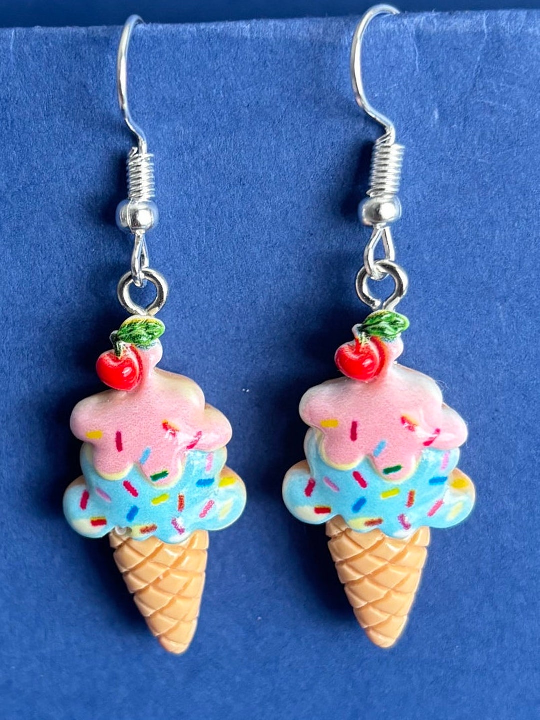 Erdbeer rosa Blaubeer Eis Eis am Stiel Neuheit Ohrringe kawaii Schmuck ...