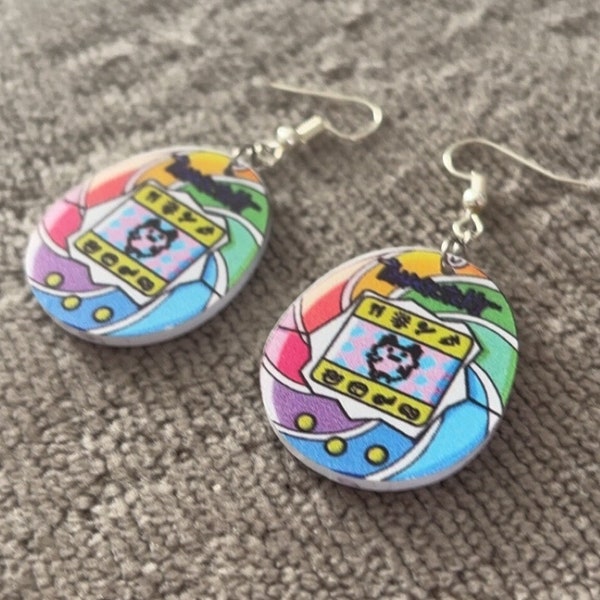 Electronic pet style acrylic earrings unbranded 90s