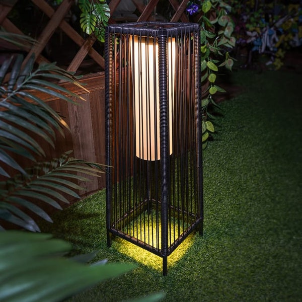 Black Floor Lantern Solar Light