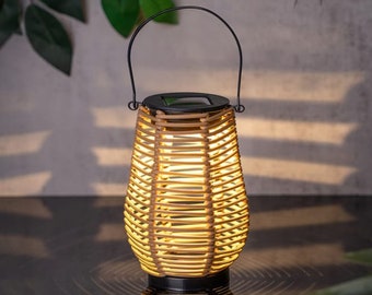 Mini Rattan Laterne Solar Licht