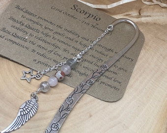 Scorpio Crystal Bookmark, Zodiac Star-Sign, Book Lover Gift