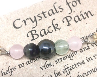Back pain relief, crystal bracelet, healing crystals, anxiety relief, stess relief, crystal gift, ankle bracelet, pain management crystals