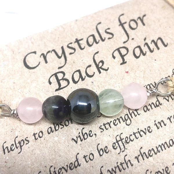 Back pain relief, crystal bracelet, healing crystals, anxiety relief, stess relief, crystal gift, ankle bracelet, pain management crystals