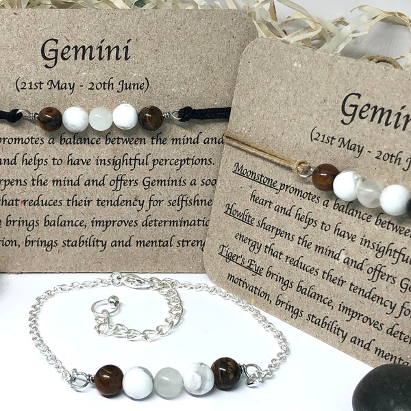 Gemini beaded bracelet, zodiac gift, zodiac jewelry, zodiac crystals, gemini crystals, birthstone crystal bracelet, handmade, anklet beads
