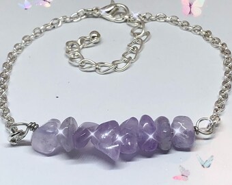 February Birthstone, amethyst crystal bracelet, amethyst bracelet, birthstone bracelet, birthstone jewelry, friendship bracelet, anklet gift