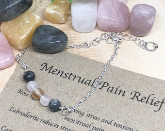 Menstrual pain relief Bracelet, Crystal Bracelet, Crystal Gifts, Healing Crystals, Crystal Jewellery, gift for her,handmade bracelet, anklet