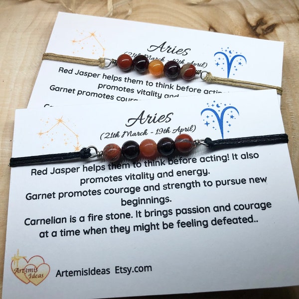 Aries beaded bracelet, zodiac gift, zodiac jewelry, zodiac crystals, birthday gift, birthstone crystal bracelet, handmade gift, anklet gift