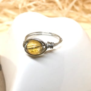Birthstone Crystal Ring, Citrine, Crystal Ring, Gemstone Jewelry, November Birthstone, wire wrapped ring, gift for her, gift for girlfriend