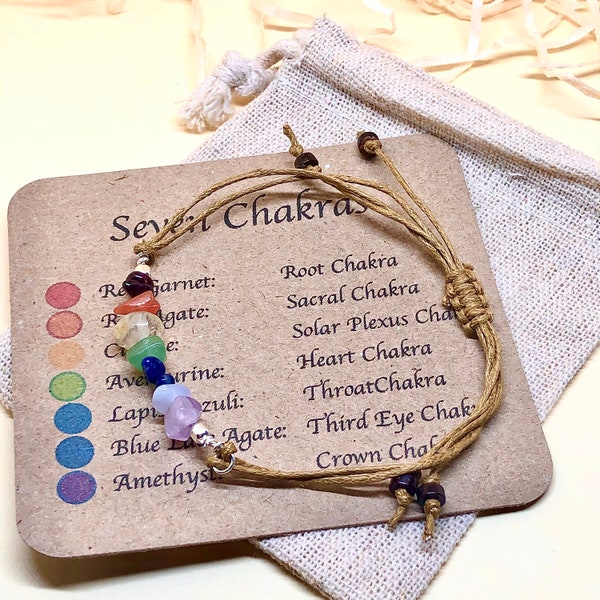 Chakra stone bracelet, seven chakra bracelet, crystal bracelet, coconut beads, gift for her, gift for him, chakra crystals, Christmas gift