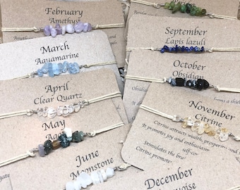 Birthstone birthday gift, crystal bracelet gift, friendship bracelet, anklet, 12 months birthstone, zodiac gift,gemstone bracelet,homme gift