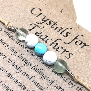 Crystal bracelet for teachers, crystal gift, teacher&#39;s gift, teacher appreaciation gift, handmade bracelet,genuine gemstone,natural crystals