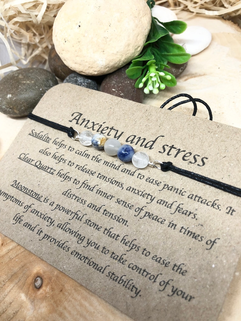 Genuine Crystal Bracelet for Anxiety and Stress Relief Etsy
