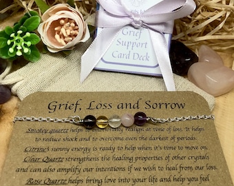 Grief support, grief bracelet, bereavement gift, pet memorial gift, grieving gift, condolence gift, loss gift, funeral present, dog loss,cat