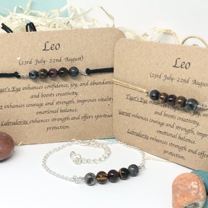 Leo beaded bracelet, zodiac gift, zodiac jewelry, zodiac crystals, leo crystals, birthstone crystal bracelet, handmade, anklet, gift for him