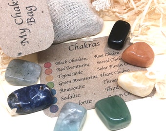 Conjunto de Cristais dos Chakras, Pedras Naturais de Cura, Presente para Meditação