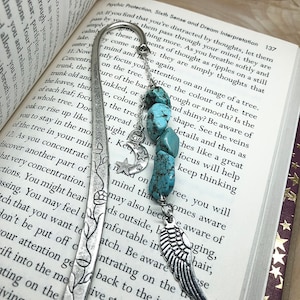 NEW! December birthstone crystal bookmark,charm bookmark, book lover gift, December bookmark, turquoise bookmark, turquoise gift,Mothers Day