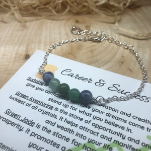 Nouvel emploi, soutien professionnel, bracelet en cristal, cristaux de guérison, succès, coup de pouce à sa carrière, cristaux de richesse, cadeau en cristal, bracelet de cheville, cadeau de fête des mères