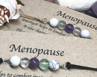 Menopause Crystal Bracelet, Amethyst, Fluorite, Howlite Gemstones