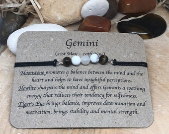 Sternzeichen Zwillinge Perlen Armband, Sternzeichen Geschenk, Sternzeichen Schmuck, Sternzeichen Kristalle, Zwillinge Kristalle, Geburtsstein Kristall Armband, handgemacht, Fußkettchen Perlen