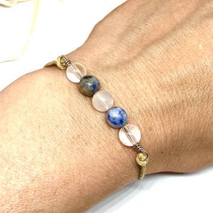 Anxiety relief crystal bracelet, anxiety support, stress relief gift, natural support gift, natural gemstone beaded bracelet,calming gift image 5