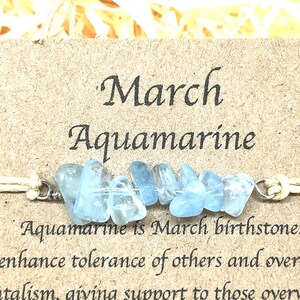 March Birthstone, aquamarine crystal bracelet, aquamarine bracelet, birthstone bracelet,birthstone jewelry, friendship bracelet, anklet gift image 4