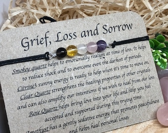 Loss bracelet, Grief crystals, Bereavement, healing crystals, healing bracelet,  crystal bracelet, handmade, sympathy gift, support gift