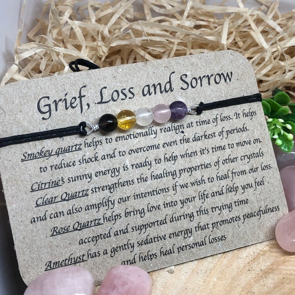 Loss bracelet, Grief crystals, Bereavement, healing crystals, healing bracelet,  crystal bracelet, handmade, sympathy gift, support gift