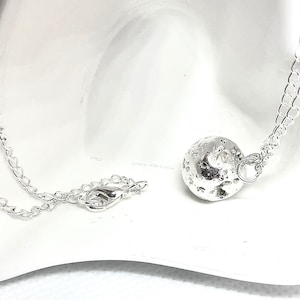 Silver lava necklace, electroplated lava rock, lava stone, gift for her, Christmas gift, lava, minimalist necklace, handmade necklace