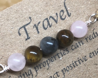 Travel protection crystal bracelet, Crystal Bracelet for travel, Travel Crystal Gifts, travel protection gift, Positive energy gift