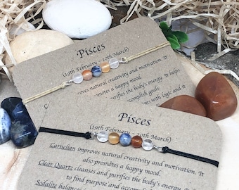 Pisces Kristallperlen Armband, Sternzeichen Geschenk