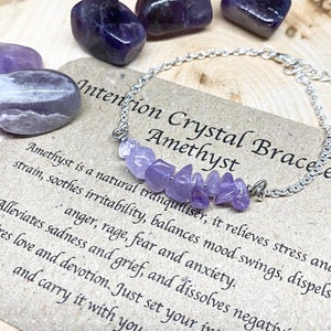 Ametista, pedra da tranquilidade e da paz, pulseira de intenção, cristais de resolução, pulseira de cristal, cristais de cura, presente de cristal, tornozeleira