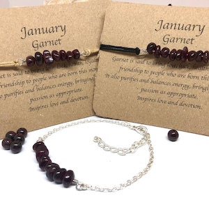 January Birthstone, garnet crystal bracelet, garnet bracelet, birthstone bracelet, birthstone jewelry, friendship bracelet, anklet gift