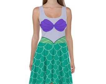 Mermaid Princess Cosplay Skater Dress / Running Costume