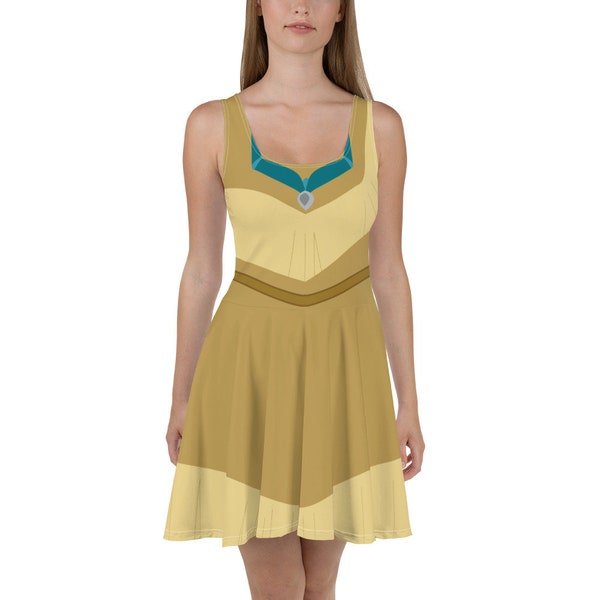 Pocahontas (con collar) Cosplay inspirado Skater Dress / Running Costume