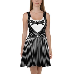 Nightmare Skeleton  Halloween Cosplay Skater Dress / Running Costume