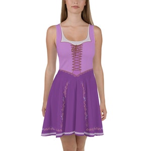 Rapunzel Cosplay Skater Dress/Running Costume